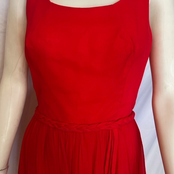 Vintage Maggi Stover Red Chiffon Party Dress - Picture 2 of 8